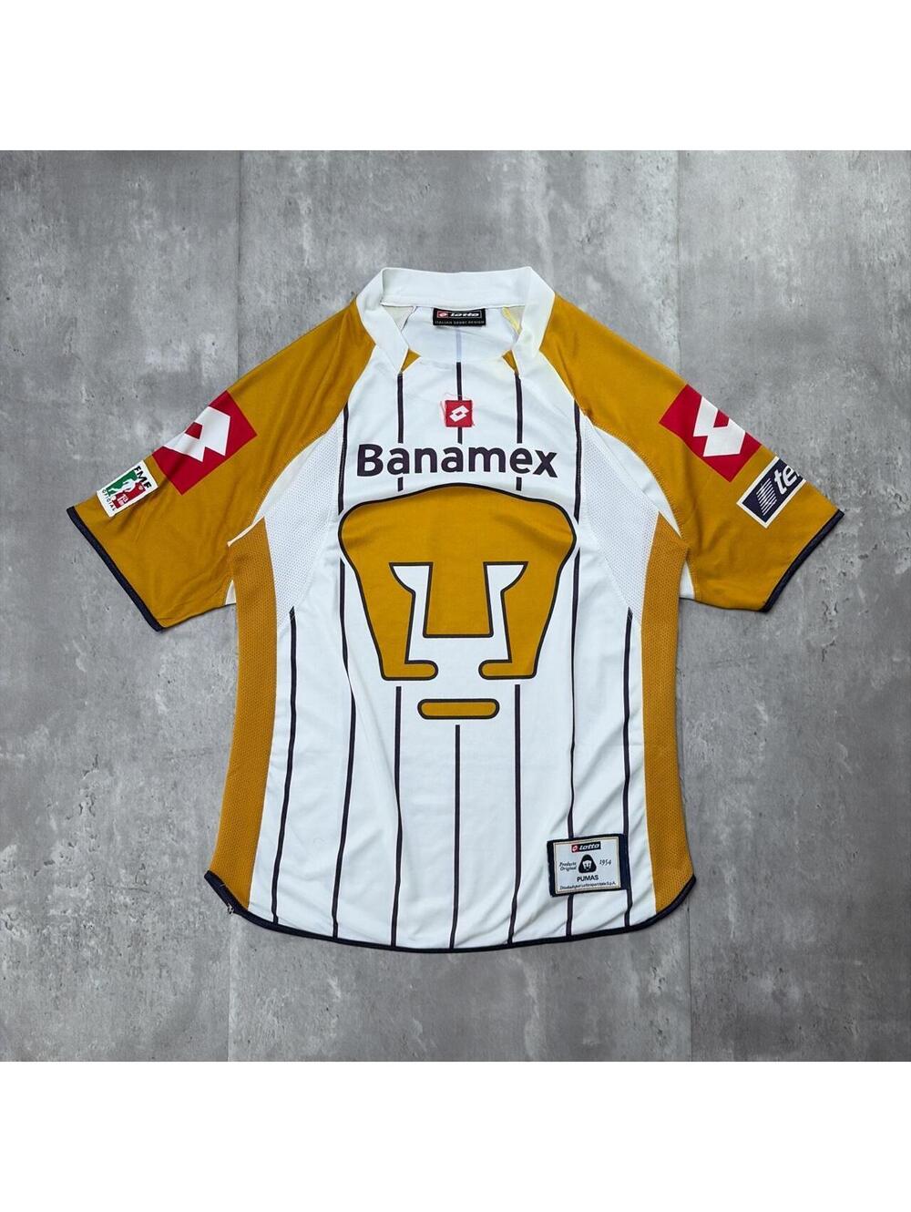 Vintage White Lotto Pumas UNAM 2004/05 Banamex Home Futbol Jersey